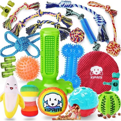 Dog Chew Toys for Puppy - 23 Pack Puppies Teething Chew Toys for Boredom, Pet Dog Toothbrush Chew Toys with Rope Toys, Treat Balls and Dog Squeaky Toy for Puppy and Small Dogs Dog Chew Toys for Puppy - 23 Pack Puppies Teething Chew Toys for Boredom, Pet Dog Toothbrush Chew Toys with Rope Toys, Treat Balls and Dog Squeaky Toy for Puppy and Small Dogs